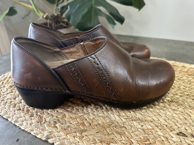 Dansko Womens 42 Sienna Comfort US Brown Leather Slip On Clogs  Comfort