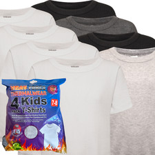 HeatForce Kids 4 Pack Brushed Thermal T Shirts Soft Warm Underwear Baselayer