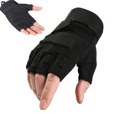 Mens Tactical Army Military Fingerless Gloves Combat Shooting Half Finger Gloves