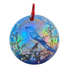 Bluebird Design Holographic Bird Ornament