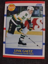 1990 Score American #411 Link Gaetz  RC Rookie Minnesota North Stars Hockey Card. rookie card picture