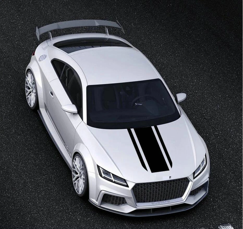 Car Hood Sticker Racing Stripe For AUDI All Models Bonnet Graphic Vinyl Decals - Image 2 of 4