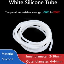 High Temp White Silicone Tube Flexible Soft Tubing Industrial Grade Hose 2-38mm