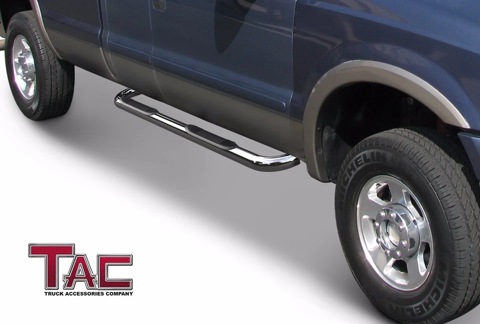 3" S/S Side Step Rails for 99-16 Ford F250/350/450/550 Super Duty Super Cab Foto 3 de 4