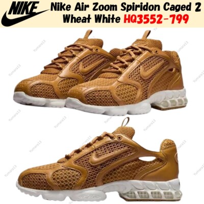 Nike Air Zoom Spiridon Caged 2 Wheat White HQ3552-799 US Men's Custom
