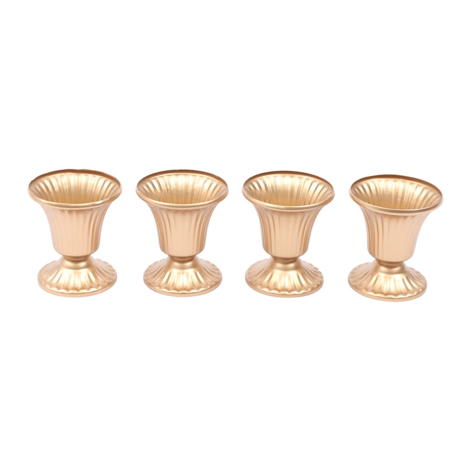 10 Pcs Trumpet Gold Metal Vases Wedding Party Centerpieces Retro Decor