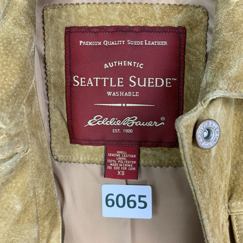 Eddie Bauer Seattle Suede Jacket Size XS tan jacket Trucker 100% Genuine Leathe - Picture 3 of 8
