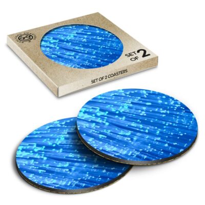 2 x Box Runde Untersetzer - Blau Glasfaserkabel #12530