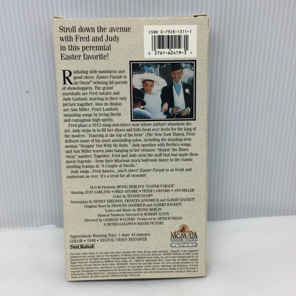 VHS Easter Parade Irving Berlin Judy Garland Fred Astaire Musical Technicolor - Image 2 of 3