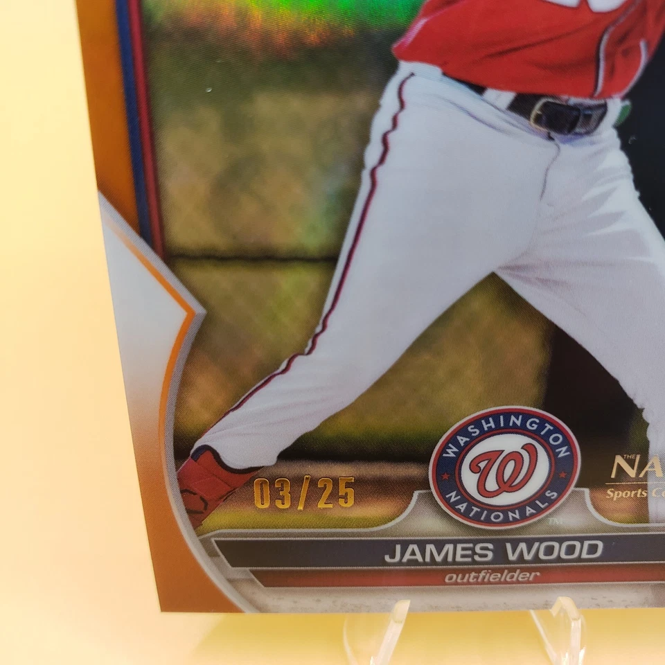 2023 Bowman James Wood Orange Refractor #'d 03/25 National Variation  - Image 3 of 3