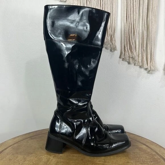 La canadienne patent leather boots cheap