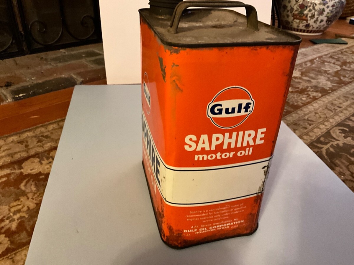 Vintage Gulf Saphire Motor Oil Can 2 Gallon | eBay