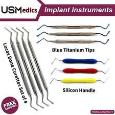 Lucas Bone Curettes Periodontal Cyst Removal Soft Tissue Curettage Surgical NEW