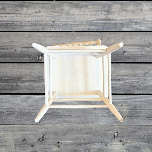 Vintage Miniature Wooden Chair - Rustic Cream Finish, Spindle Back, 11.5" Tall - Picture 4 of 7