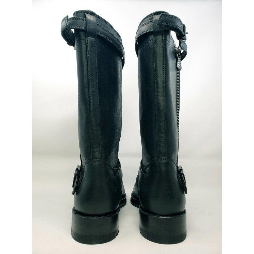 BOTTEGA VENETA Mens Genuine Black Leather Buckle/Zip Moto Boot Sz 44/10 Italy 04 Men main image 4