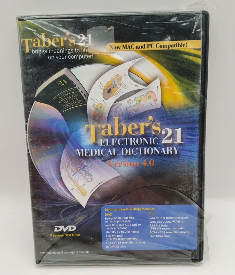 Taber's 21 Electronic Medical Dictionary Version 4.0 ~ DVD Rom ~ MAC & WINDOWS - Image 2 of 4