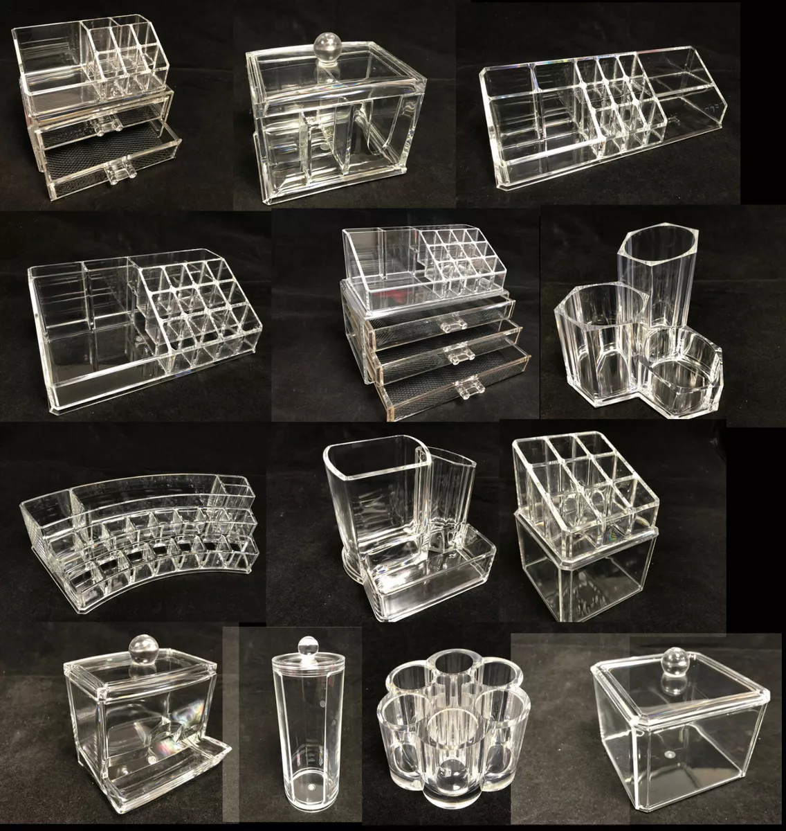 Clear Cosmetic Makeup Make Up Display Organizer Acrylic Case Box Jewelry  Storage