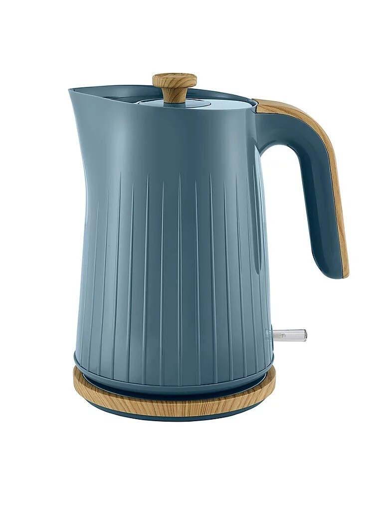 Blue Wood Scandi Textured Fast Boil Kettle Kitchen Appliance 3000W