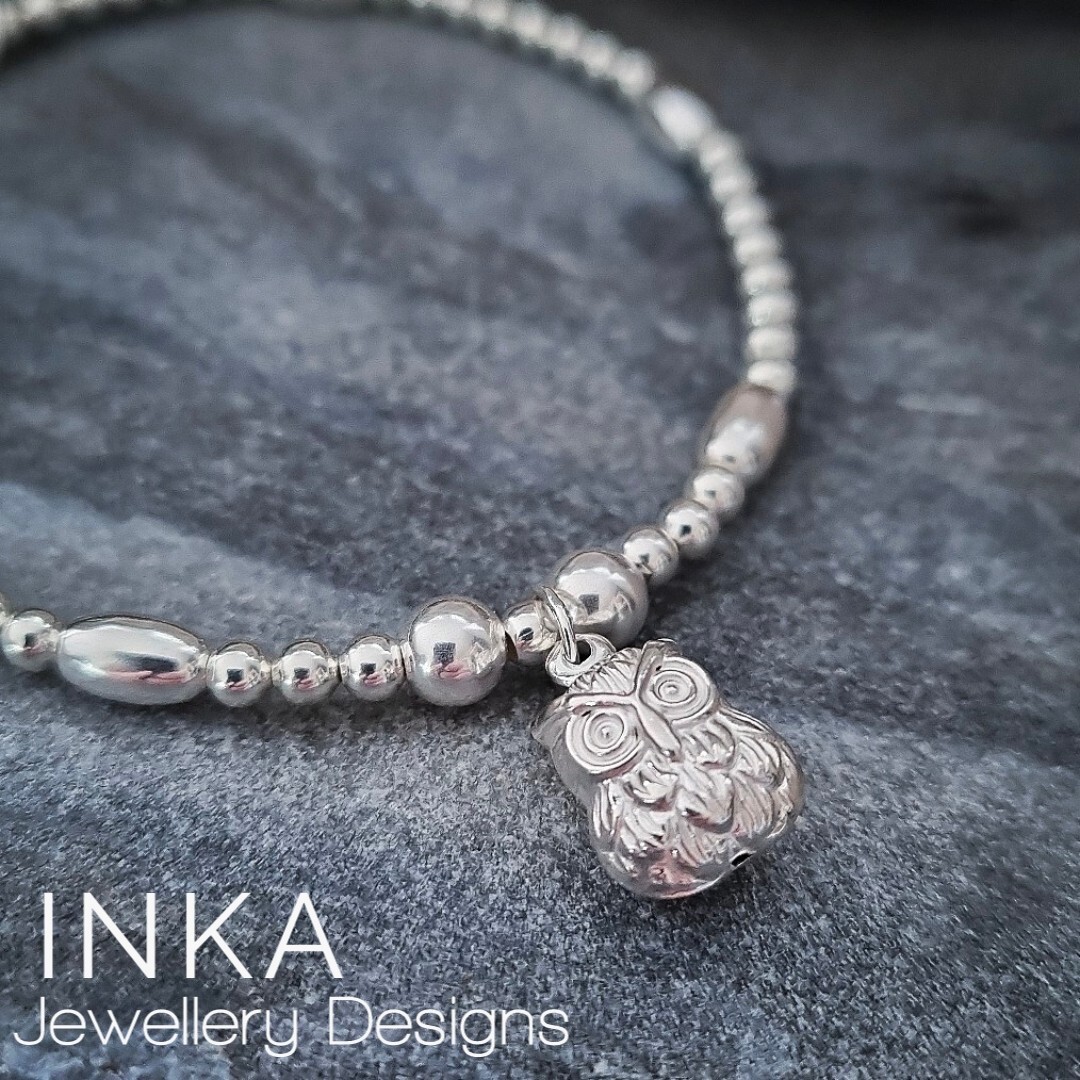 Sterling Silver Owl Ankle Bracelet 925 Sterling Silver OWL