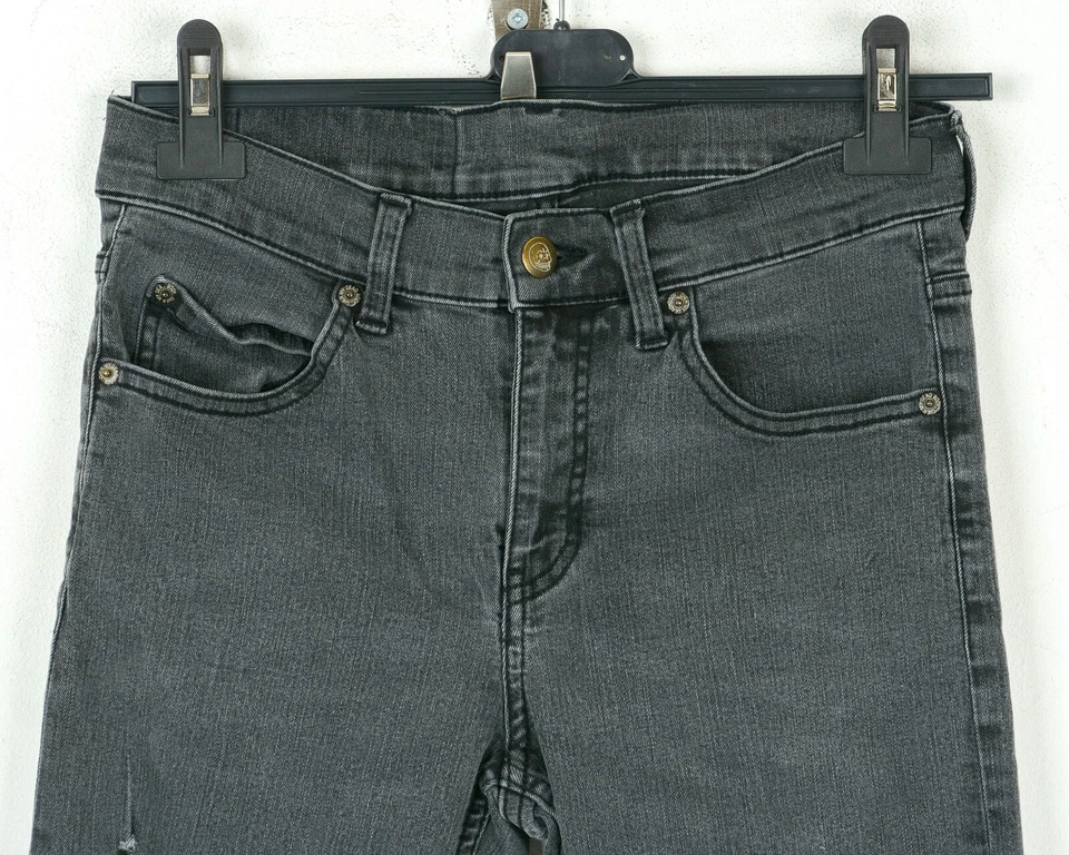 Pantalones de mezclilla ajustados ajustados grises ajustados BARATOS MONDAY W29 L30 para hombre Foto 2 de 4