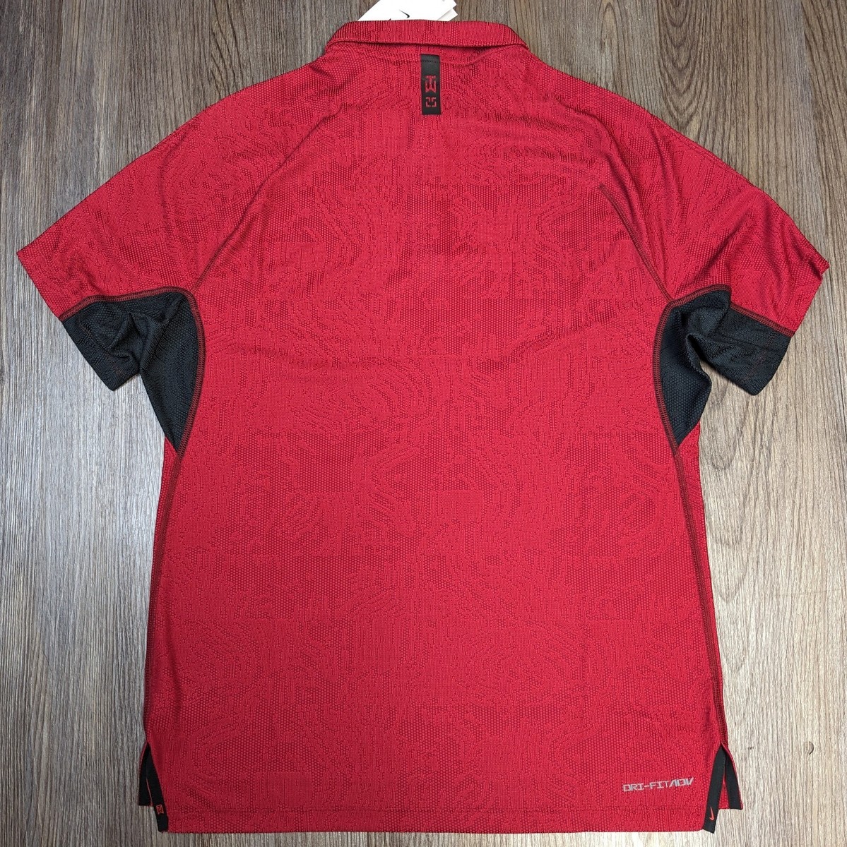 Nike Tiger Woods TW 25th Anniversary Custom Red Jacquard Polo