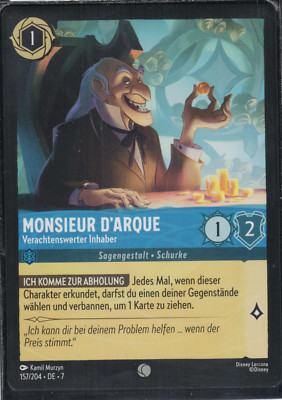 Lorcana Karte Monsieur D'Arque - Verachtenswerter Inhaber 7ARI 157/204 Common