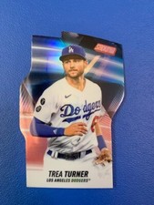 2022 Topps Stadium Club Trea Turner Red Die-Cut Triumvirates Baseball Card #T-12