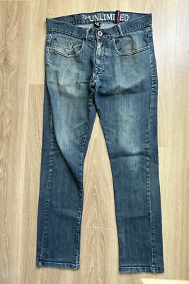 Ecko Unltd W32 L32 Unlimited Defined By Design Skinny Jeans Blau Denim Hose Herren