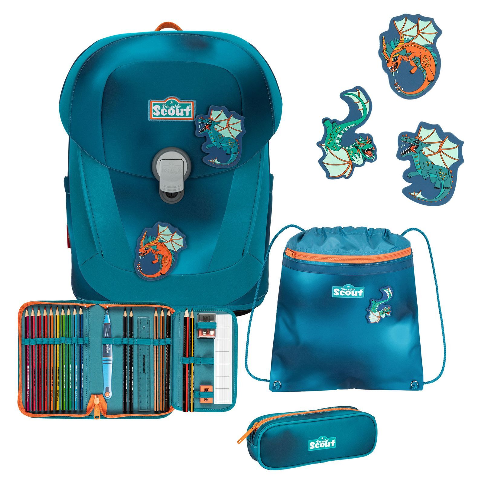 Scout Superflash Sunny II juego de 4 piezas mochilas escolares Seadragon gasolina