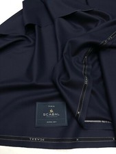 NAVY Blue Suiting Fabric Super 150s Wool SCAB...