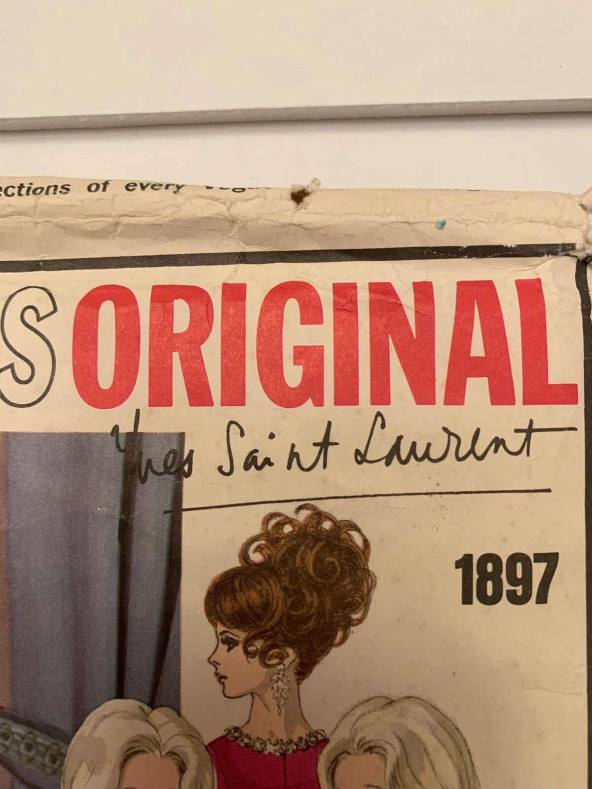 SAINT LAURENT (YSL) Abito vintage Vogue Yves Saint Laurent modello cucito taglia 12 mantello non tagliato