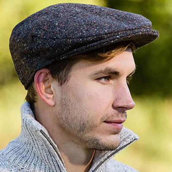 Vintage Irish Flat Cap Donegal Wool Touring Tweed Hat Handmade in