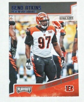 2018 Playoff Football ''Goal Line'' Blue Parallel #42 Geno Atkins
