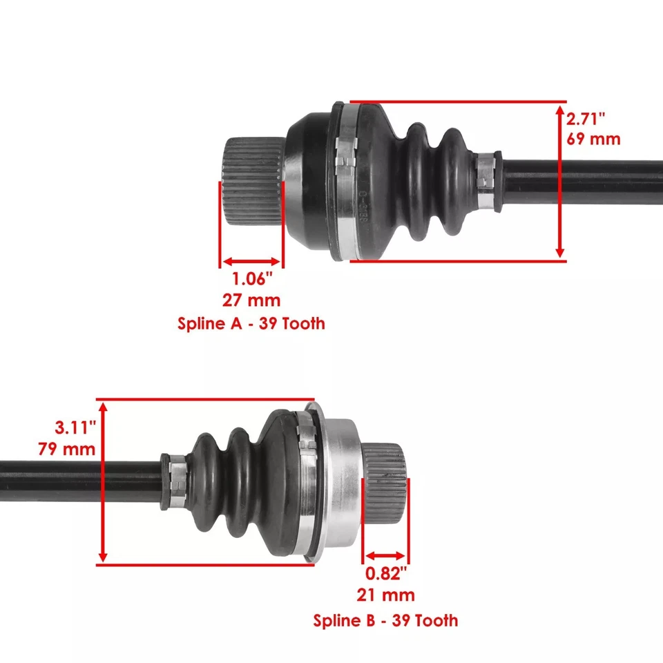 Eje de transmisión diferencial delantero y acopladores para Yamaha Grizzly 660 YFM660 03-08 Foto 2 de 4