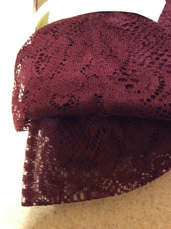 Paneles de cortina de encaje Mainstays semi transparente borgoña floral 40 X 63 arándano nuevos Foto 4 de 4