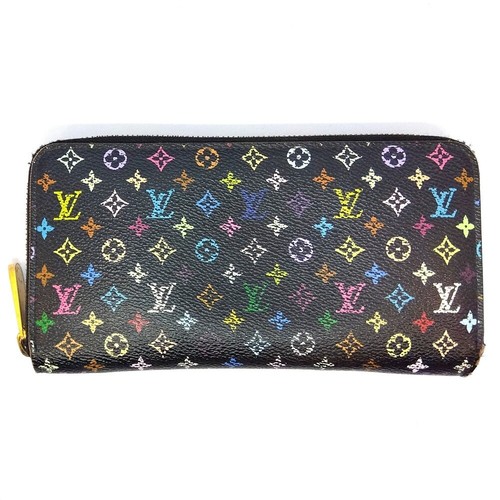 LOUIS VUITTON Wallet Monogram Multicolor Black M60243 Authentic From Japan