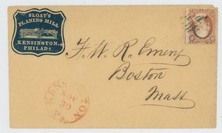 Mr Fancy Cancel 26 CAMEO ILLUSTRATED AD COVER SLOAT'S PLANING MILL KENSINGTON PA