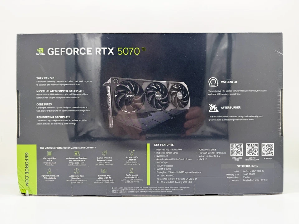 MSI GeForce RTX 5070 TI 16G SHADOW 3X OC 16GB GDDR7 Graphics Card G507T16S3C NEW - Image 2 of 4