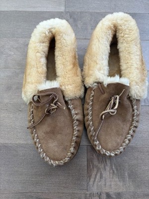 L.L. Bean Wicked Good Moc Moccasin Slipper Women s 10 Lamb Fur Australia New