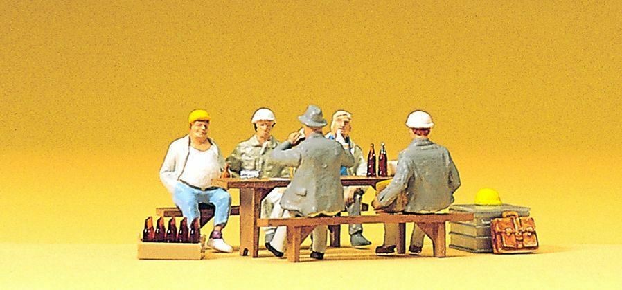 Workers Having a Break (5) Exclusive HO/OO Figure Set Preiser 10338