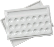 22 Well Porcelain Palette with Lid, Large