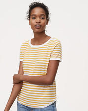 NEW NWT Loft Striped Sweater Tee Size: S Color: Yellow/White
