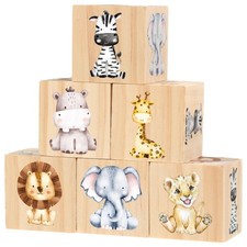 6 Pcs Nursery Decor for Girls and Boys Nursery Decor Watercolor Shelf Decorat...