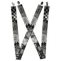 Buckle-Down Suspenders, Grunge Chaos Black White 1.5-Inch Wide Regul (Us Import)