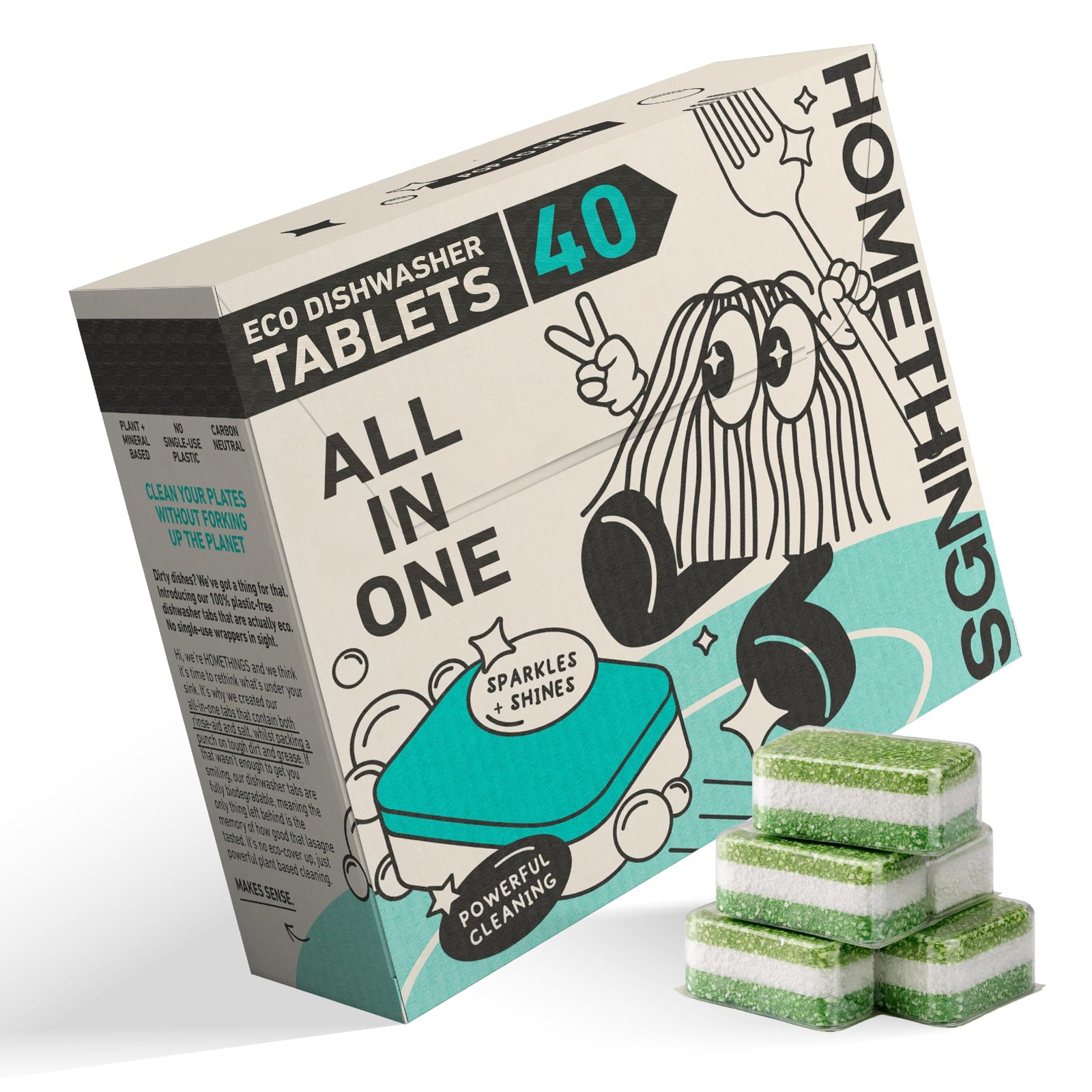 Homethings, 40 Dishwasher Tablets, Highly Effective 40 count (Pack of 1)