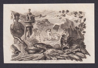 Zentaur Anubis Mythologie Vignette Ornament Choffard engraving Kupferstich 1770