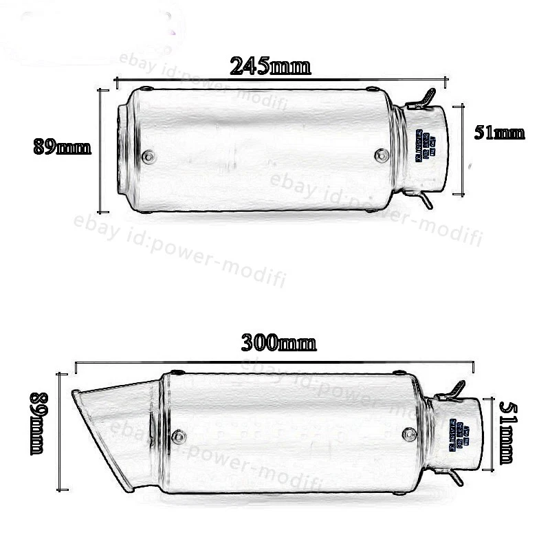 For Ducati 848 1098 1198 Exhaust Tip Mid Pipe Carbon Muffler Slip On 51MM System - Image 2 of 4