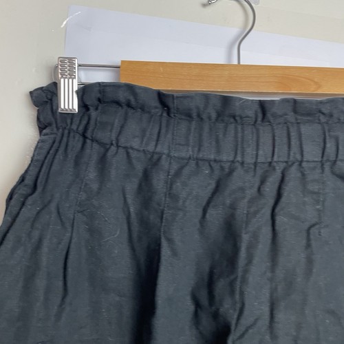 Linen Lux Cotton Linen Blend Shorts Size 10 Black Mini - Picture 8 of 10