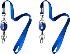 Retractable Badge Reel with Claw Clasp and Clip for Id Card Holders Blue 