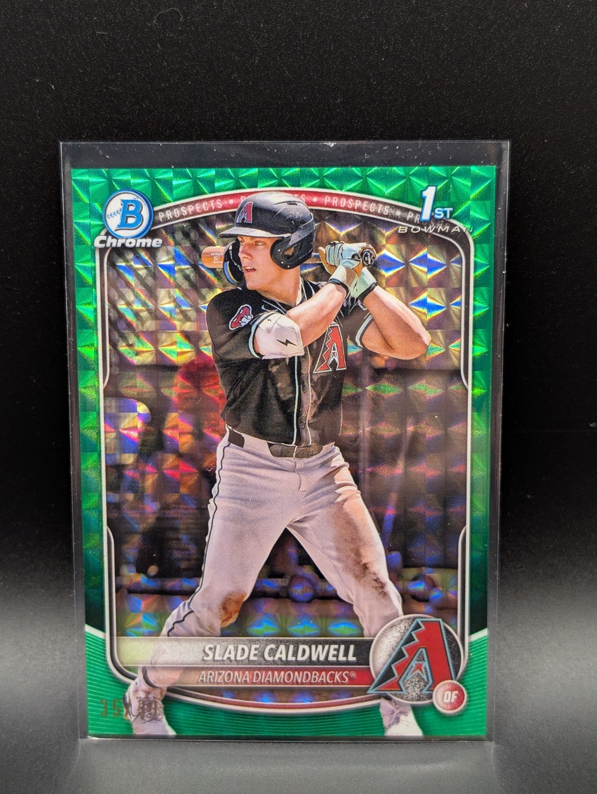 SLADE CALDWELL 2025 BOWMAN CHROME 1ST GREEN GEOMETRIC REFRACTOR /99